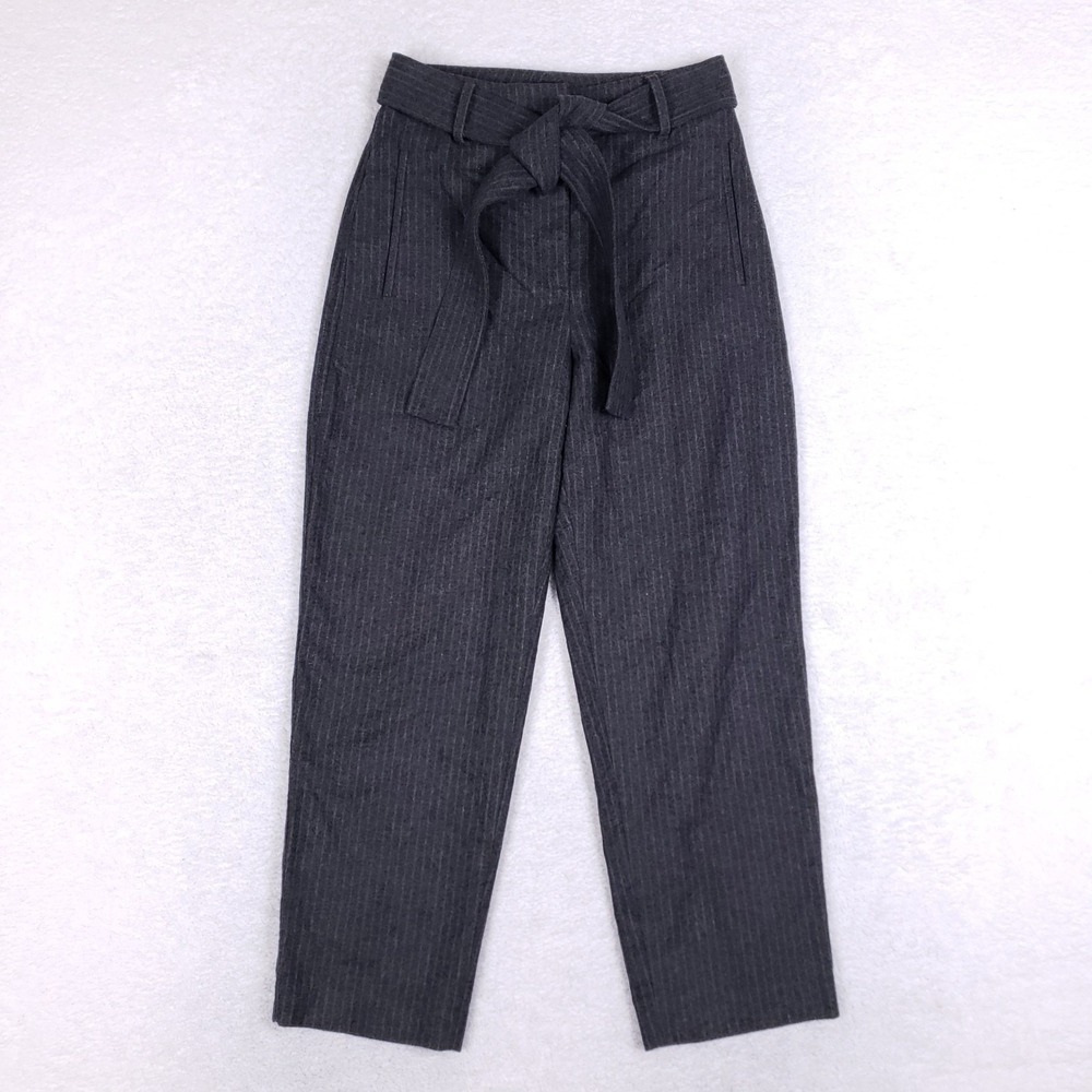 Wilfred Pinstripe‎ High Waist Wool Pants 4 Grey